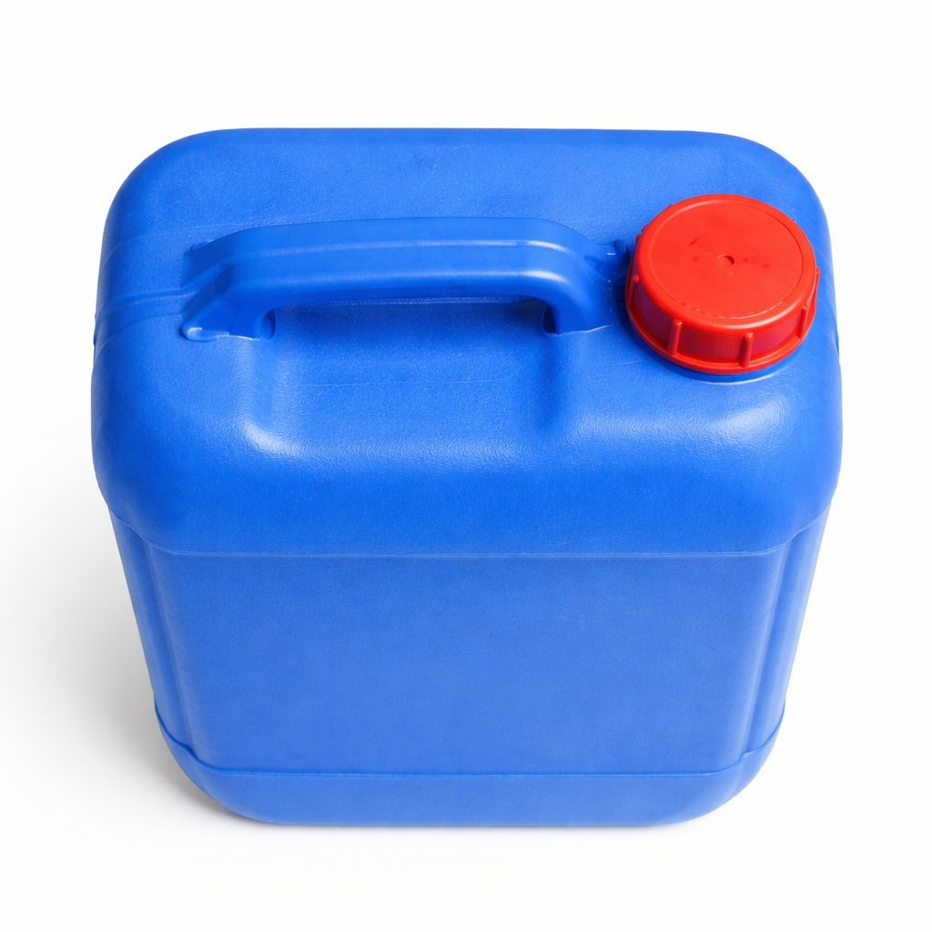 Blue Plastic Jerry Can with Screw Cap and Handle